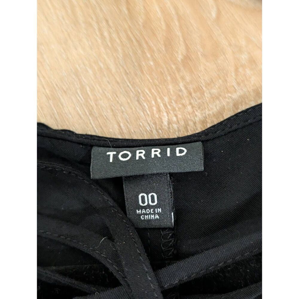 Torrid Black Lace Up Challis Trapeze Maxi Dress 00 Large Boho Gypsy Festival - Picture 12 of 16